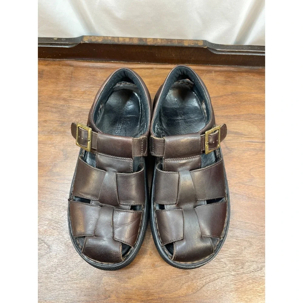 Fisherman Skechers Men's Size 11 Sandals Brown Leather Uppers Style 7411 Clean